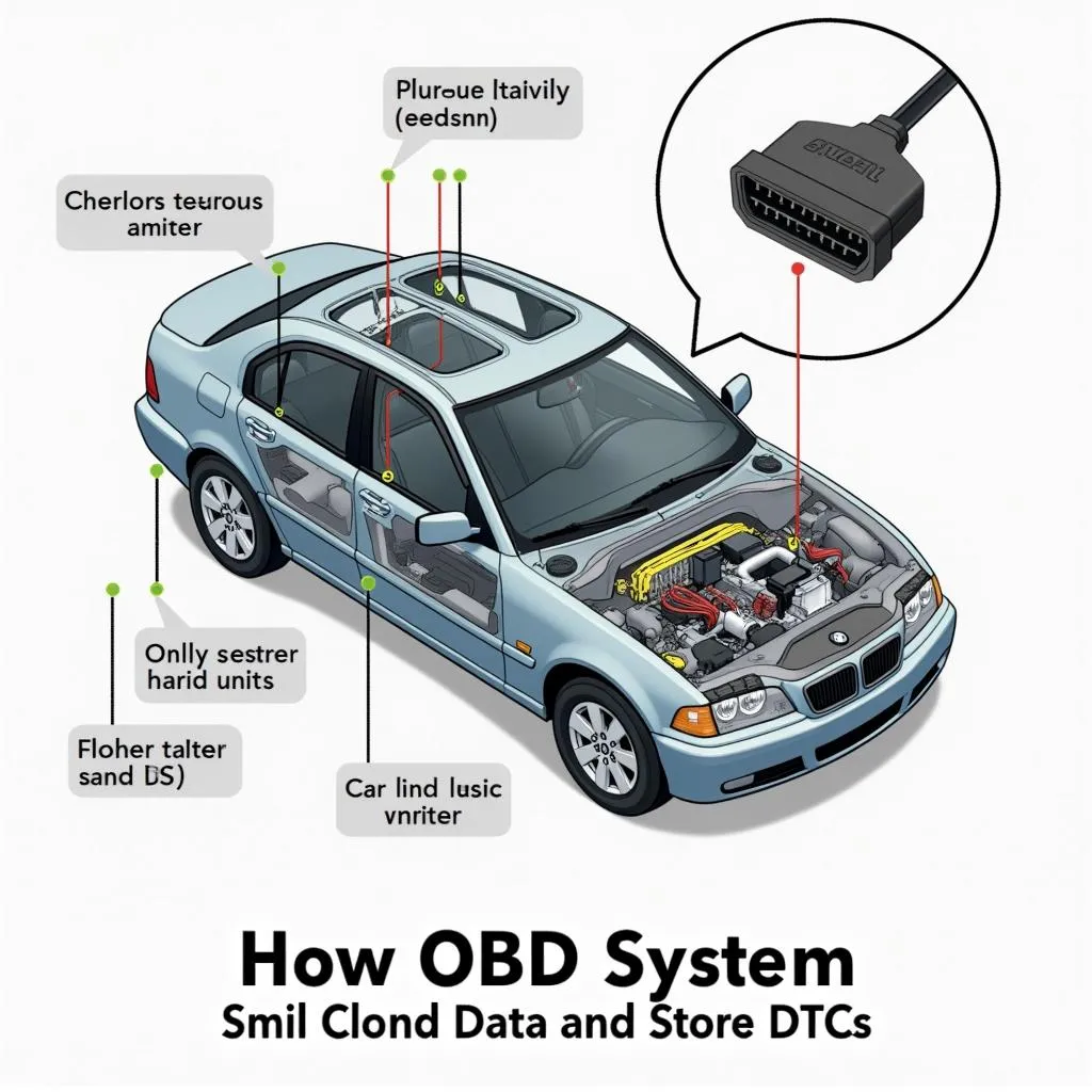 Car OBD System Illustration