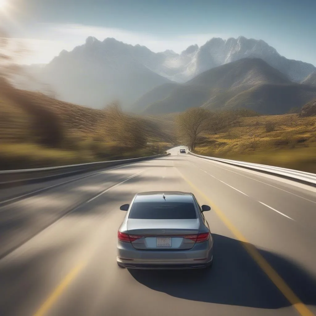 Car driving on a highway