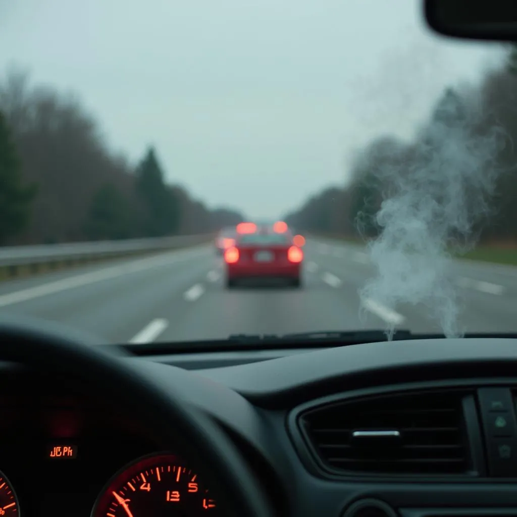 Car overheating on the highway