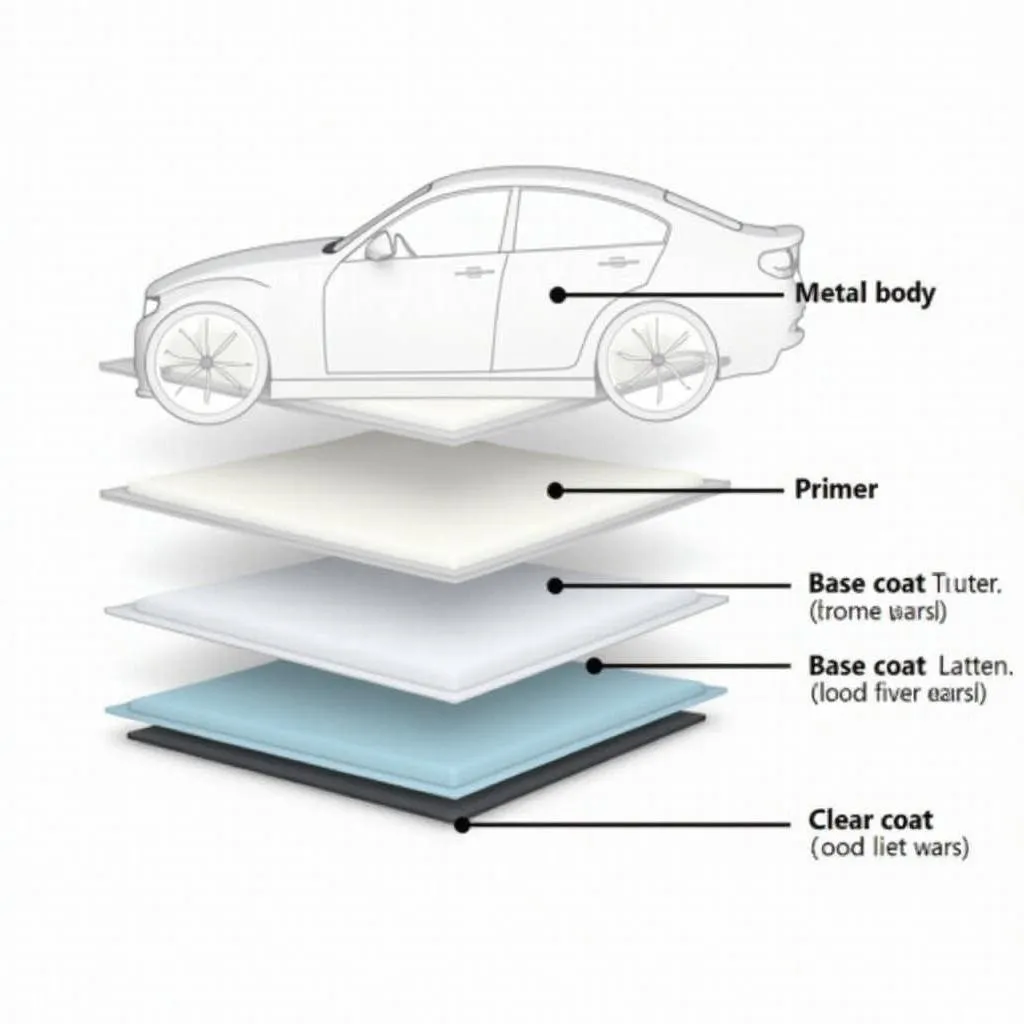 Car paint layers diagram