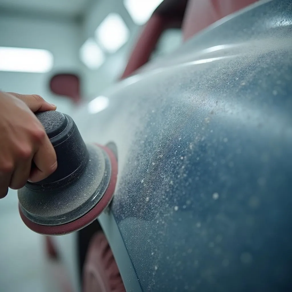 Car paint sanding process