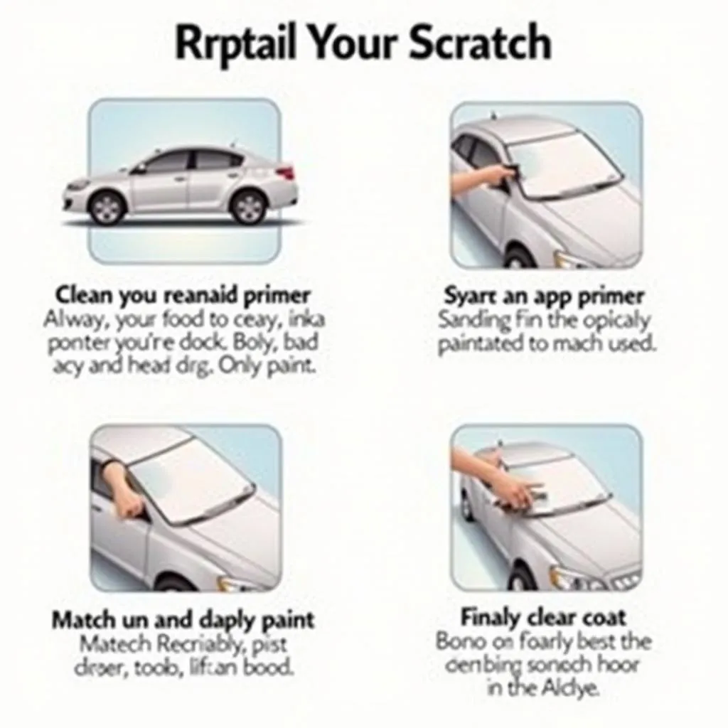 Car scratch repair process steps