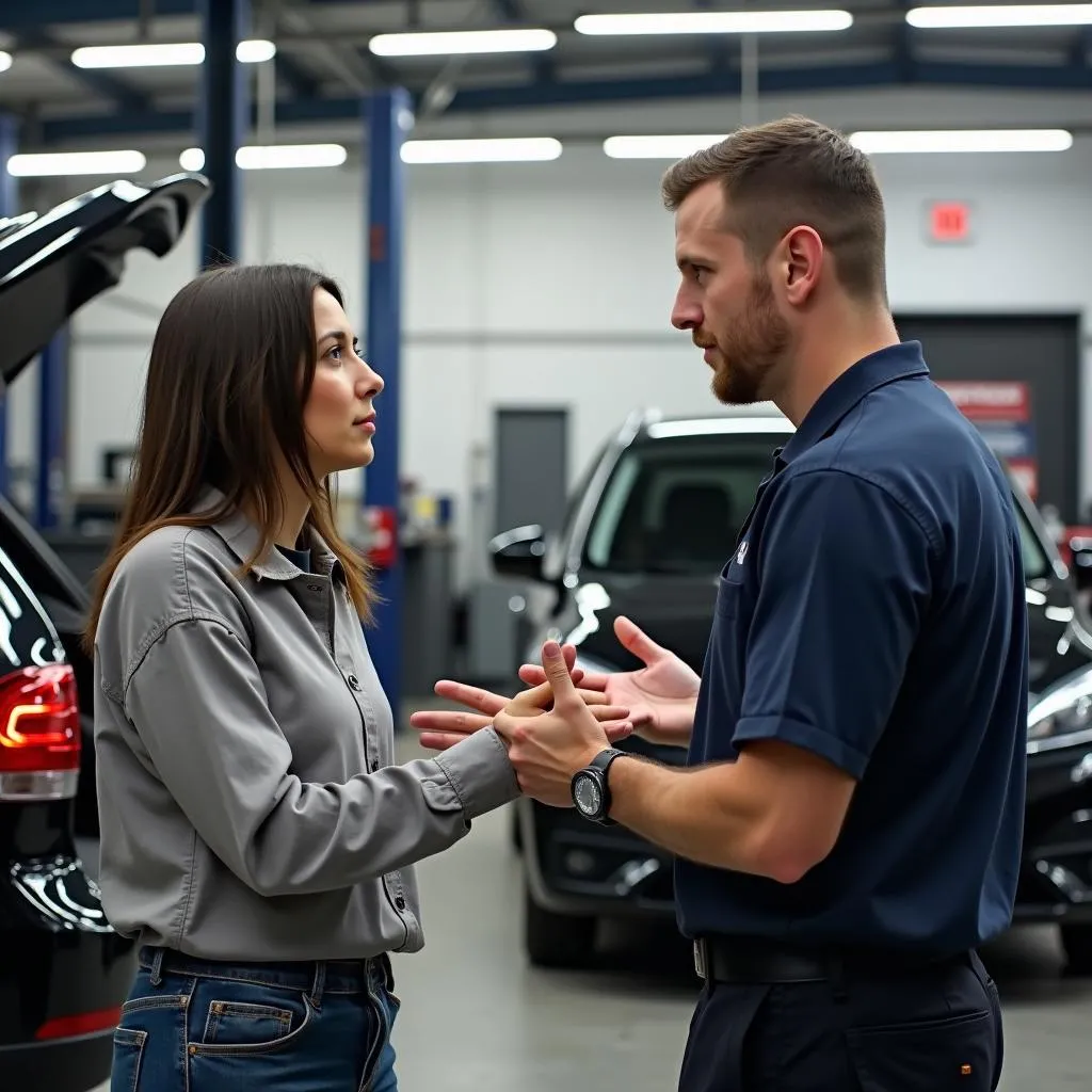 Customer Talking to Mechanic in Freehold NJ