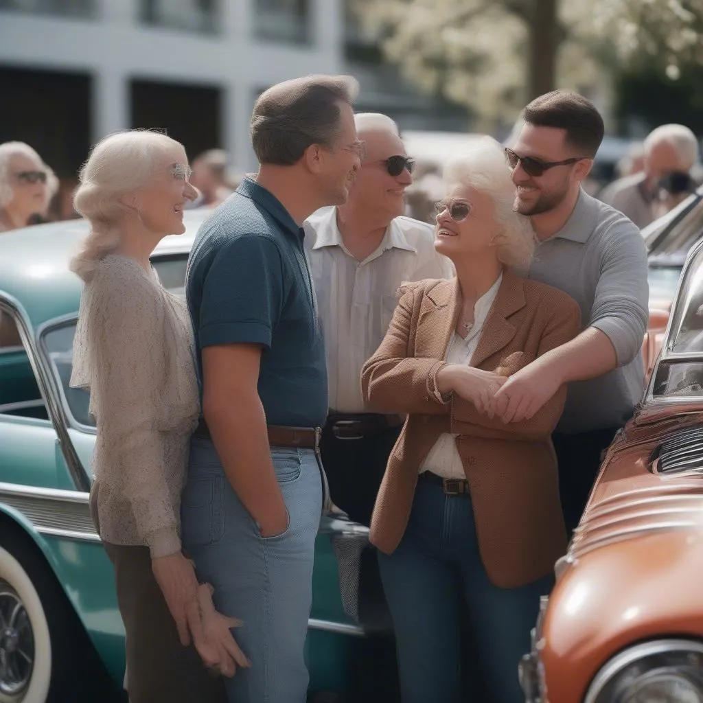 Car Show Attendees Chatting