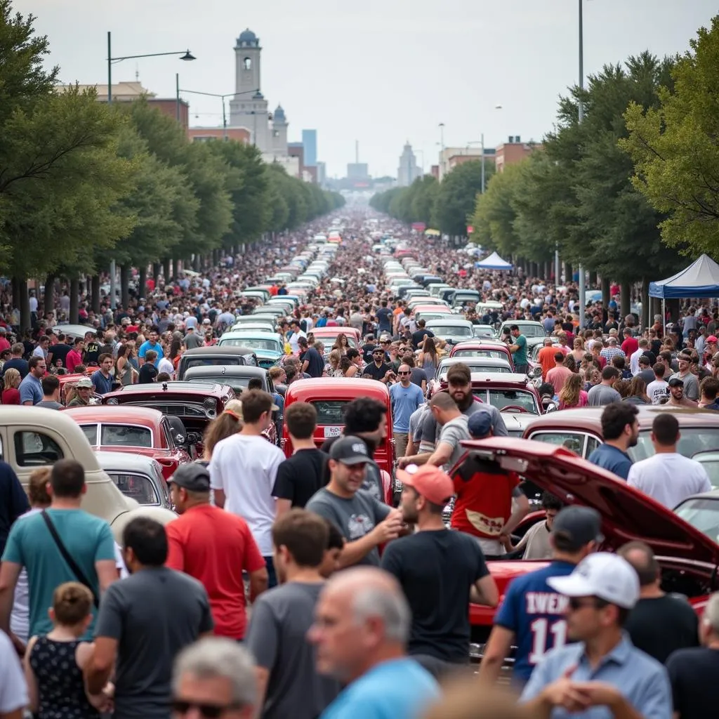 Car enthusiasts gathered at the Car Show Downtown Fort Worth