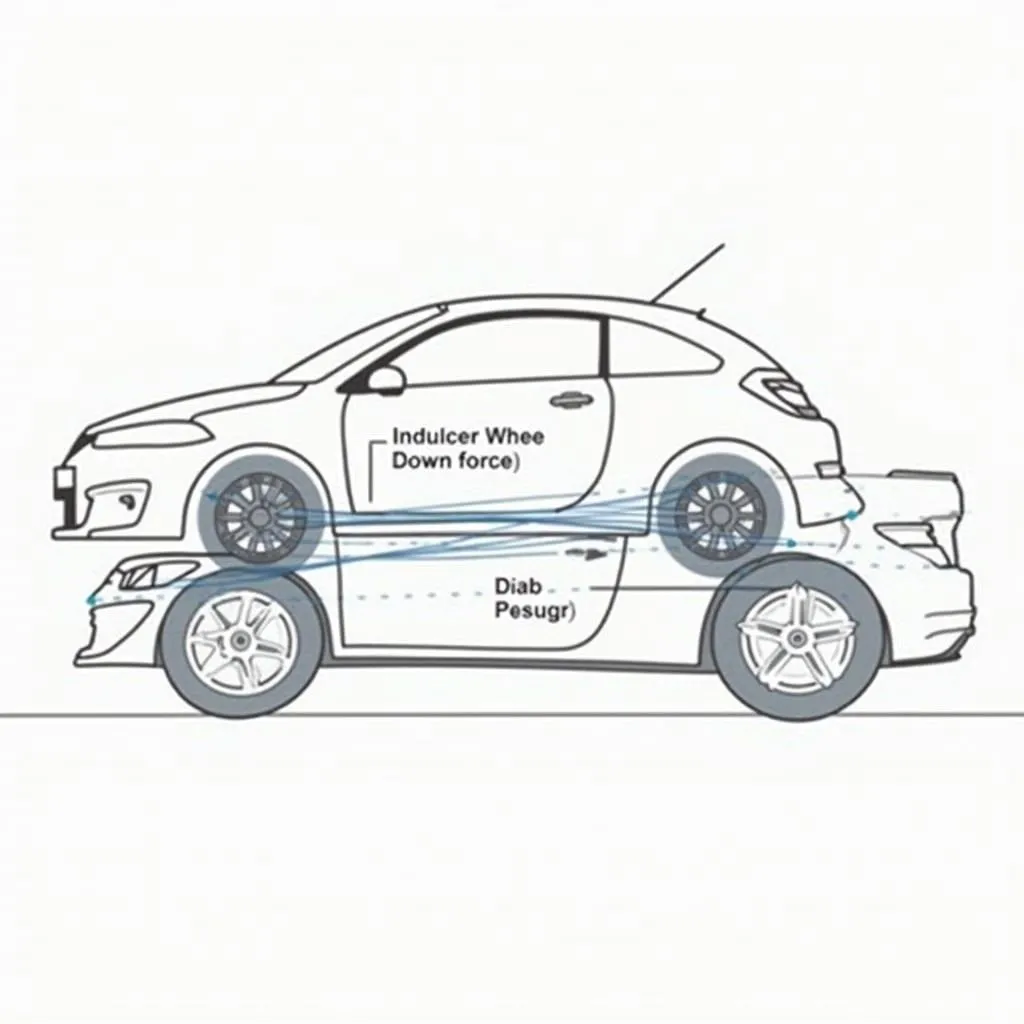 Diagram illustrating the aerodynamics of car skirts