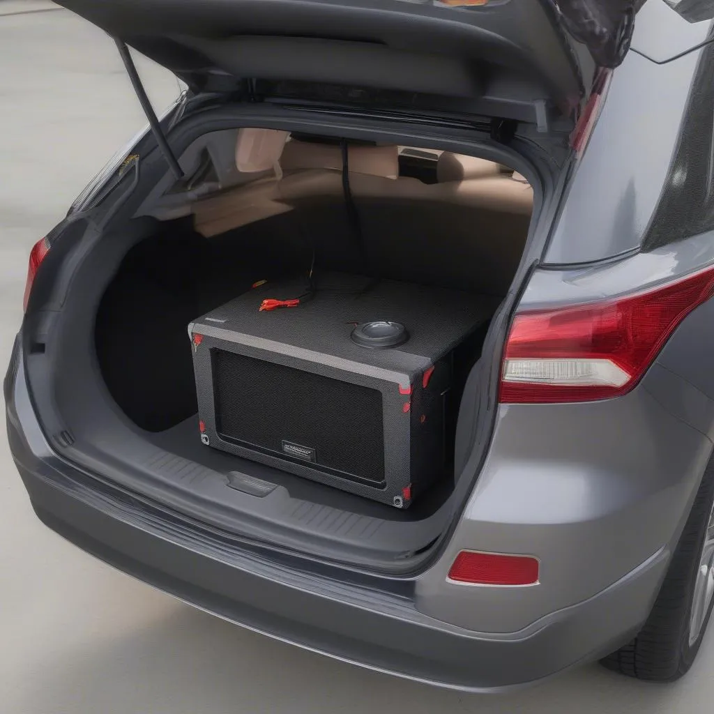 Installing an 8-inch car subwoofer in a car trunk