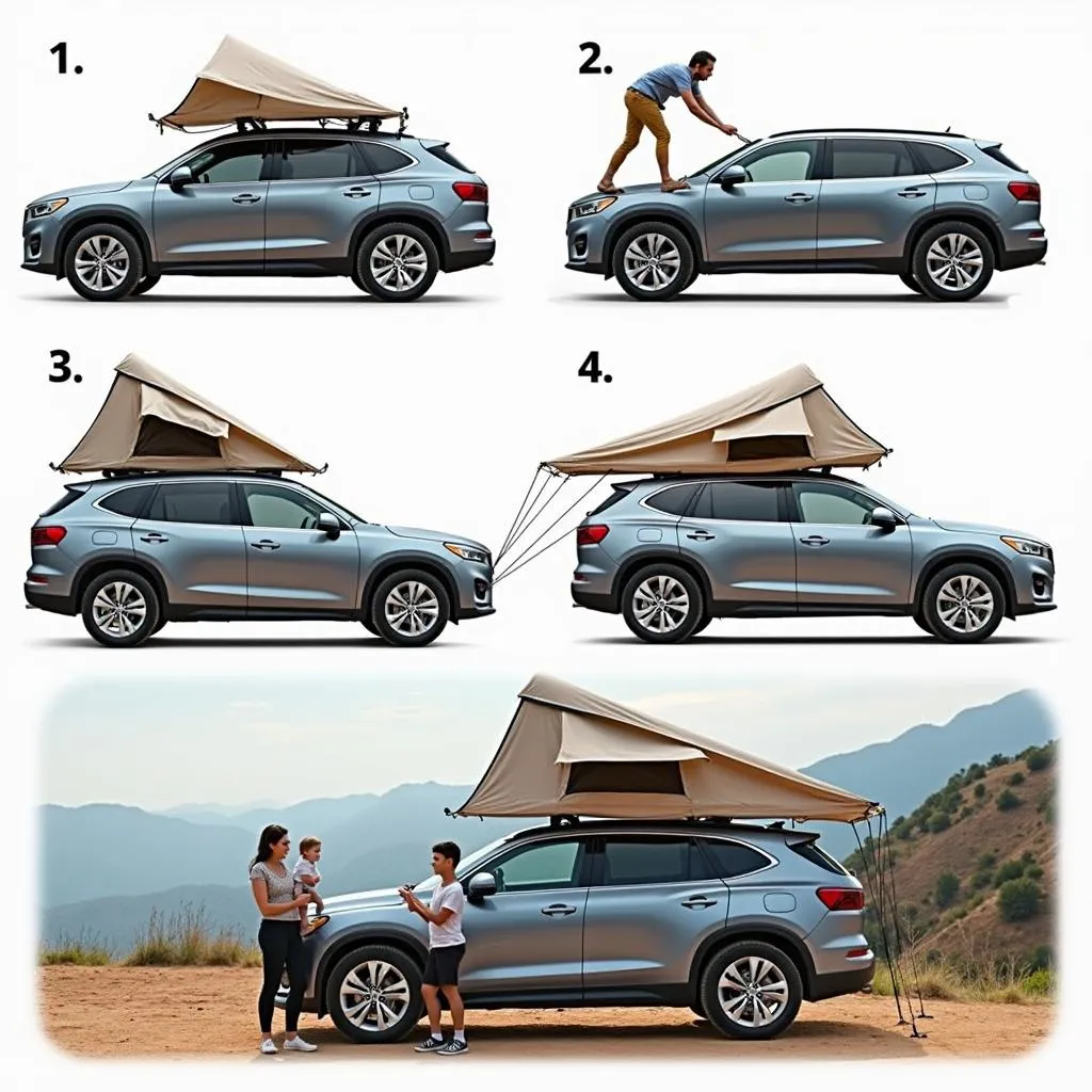 Setting Up a Car Tent on an SUV