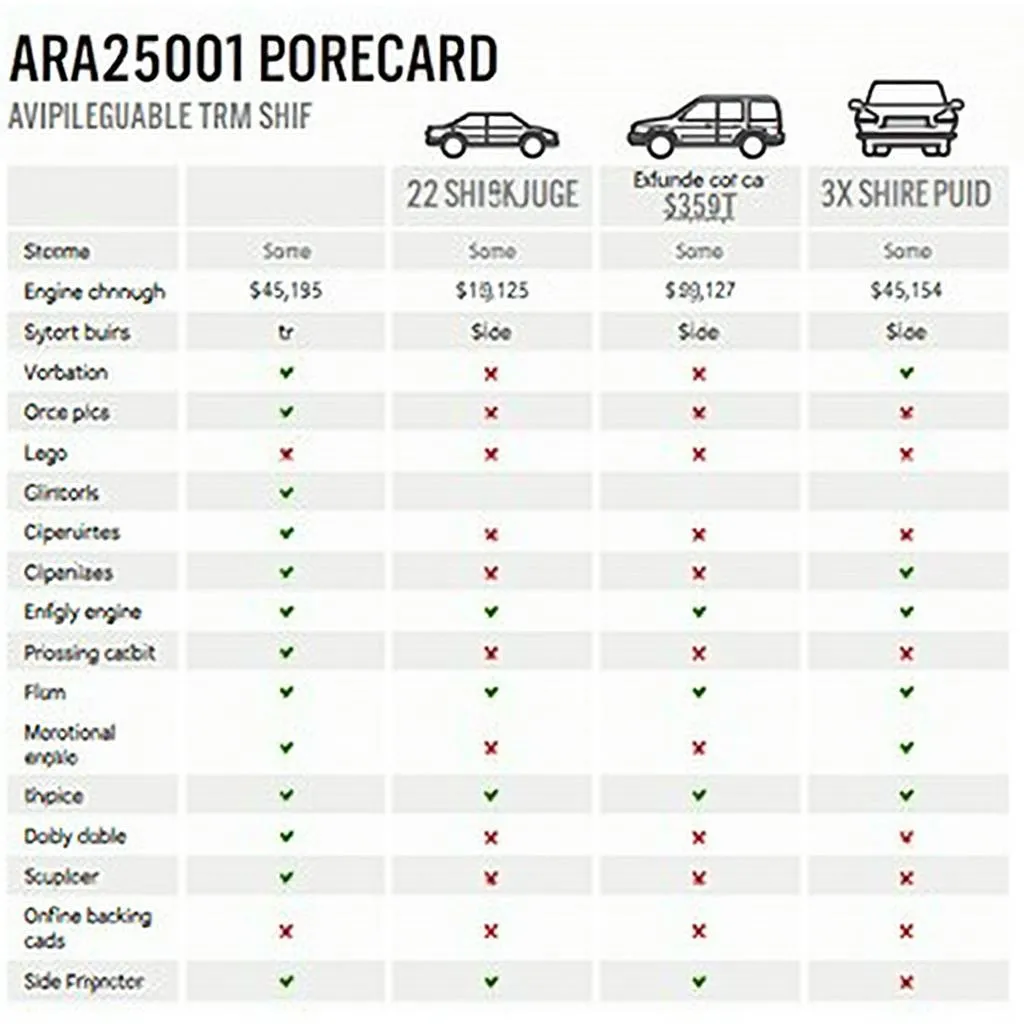 Car Trim Level Comparison Chart