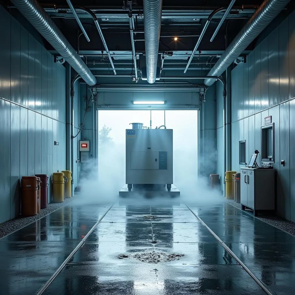 Car wash interior with boiler system