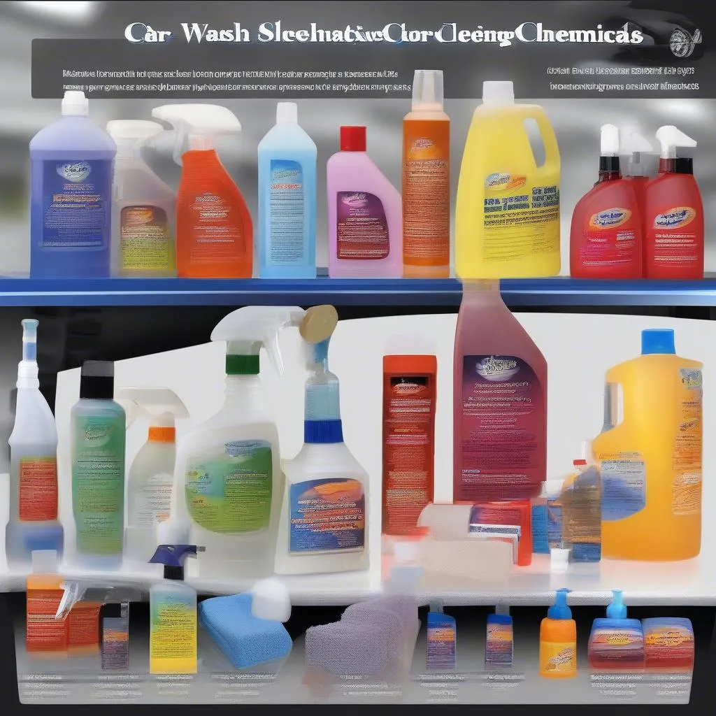 Car wash chemicals supplies for detailing and cleaning