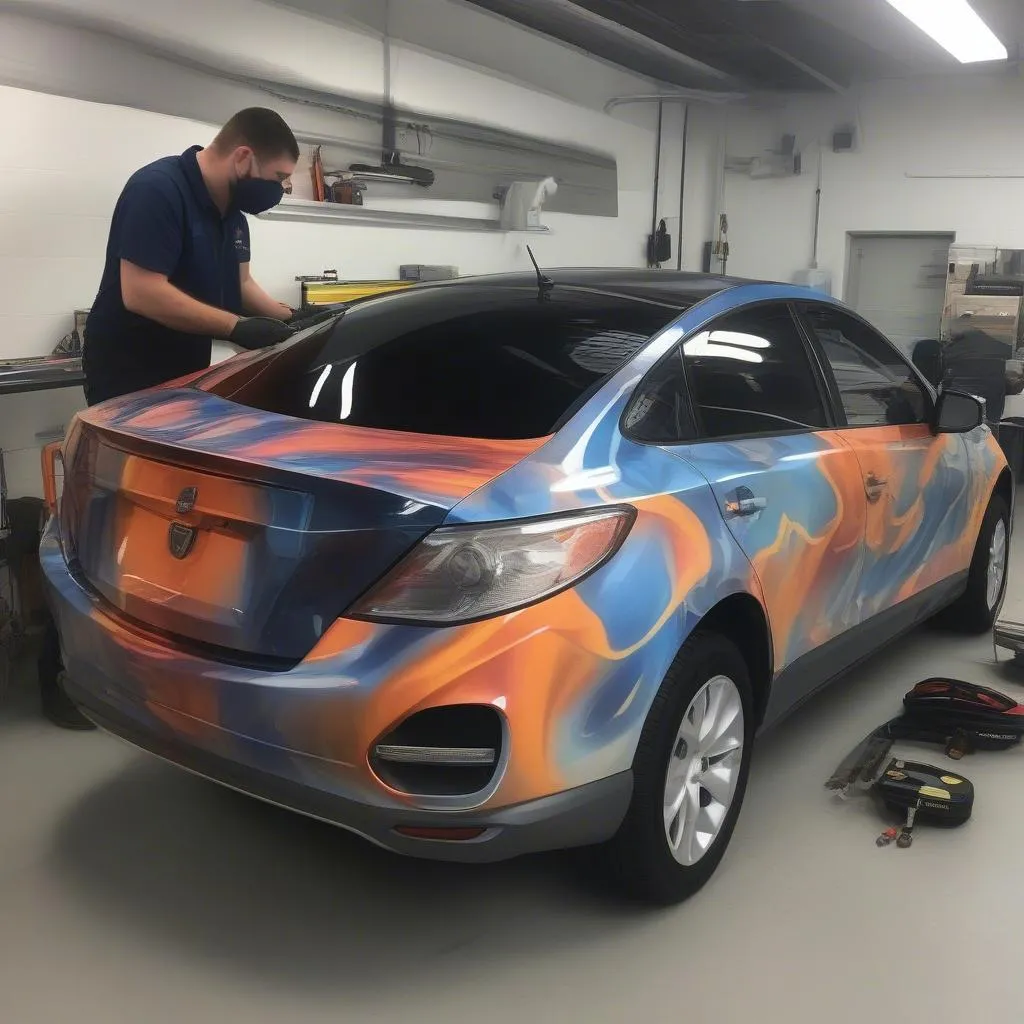 Professional car wrap installation