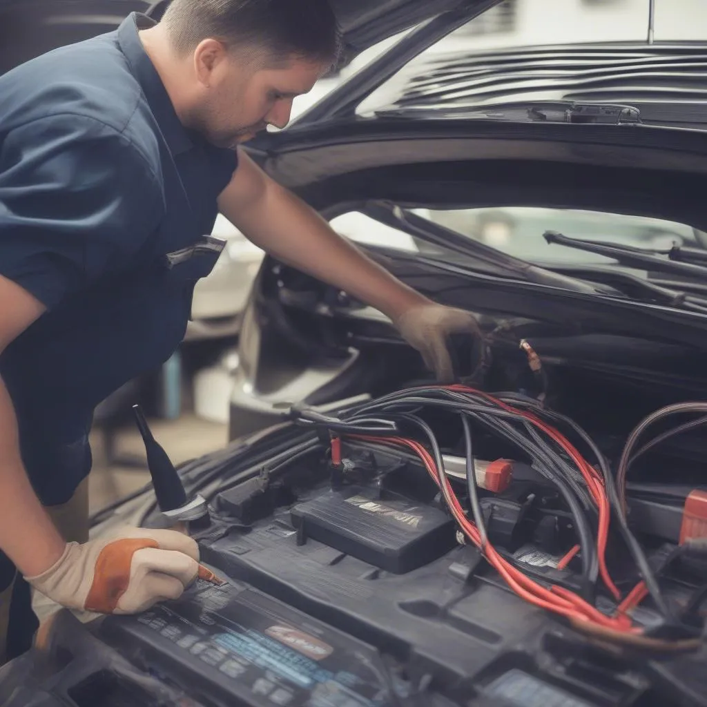 Car AC repair technician