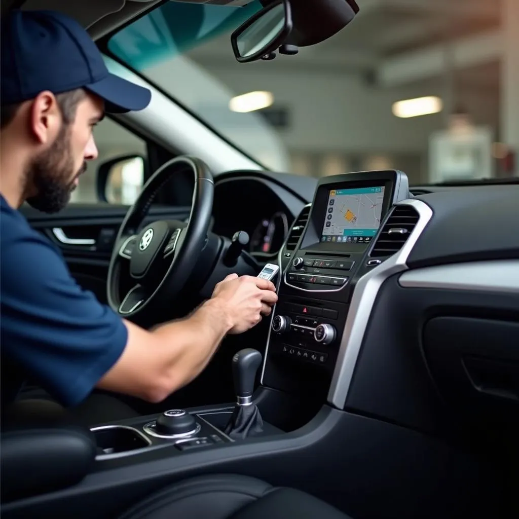 Certified Technician Installing Remote Start System