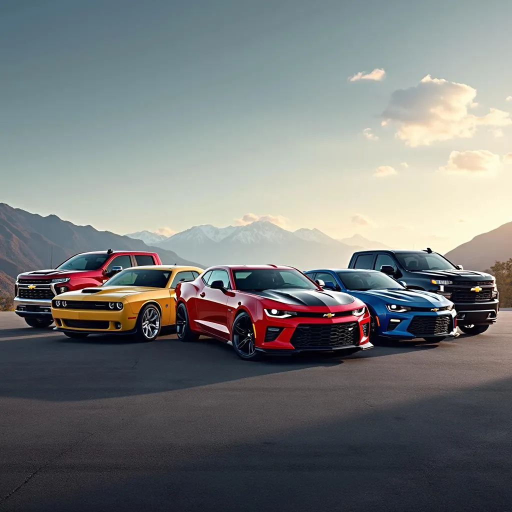 Various Chevrolet Car Models on Display