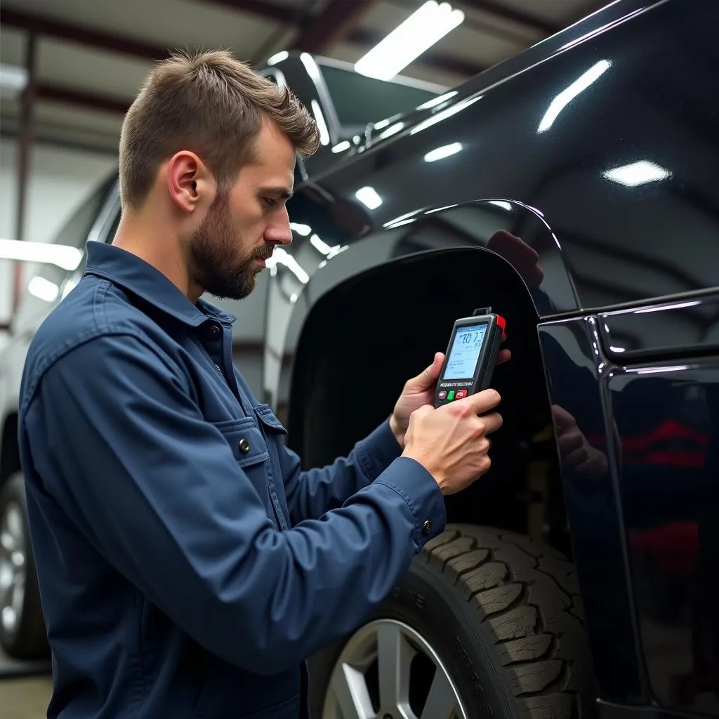 Mechanic Diagnosing OBD Code P0302