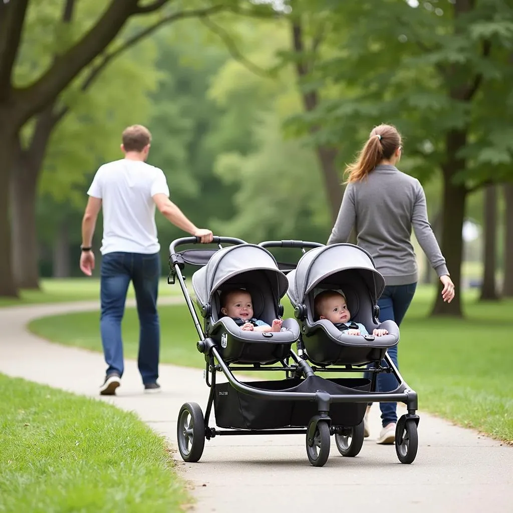 City Mini Double Stroller with Infant Car Seat Adapter