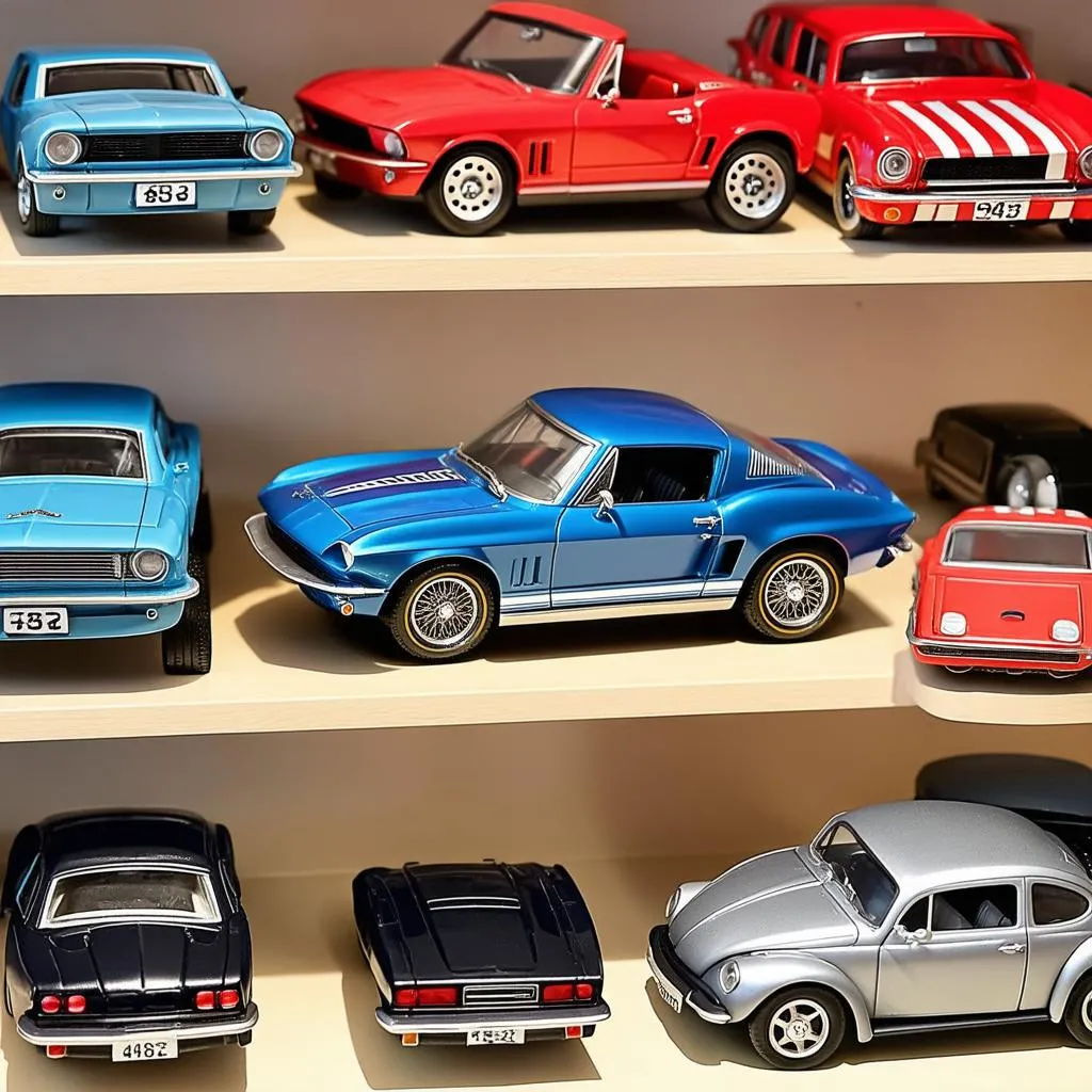 A collection of classic 1/24 scale toy cars