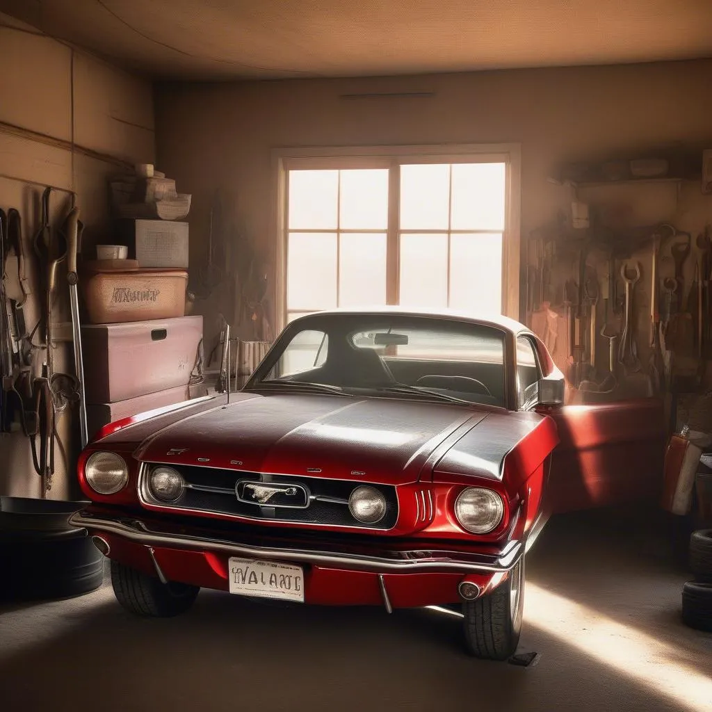 Classic Car in a Garage