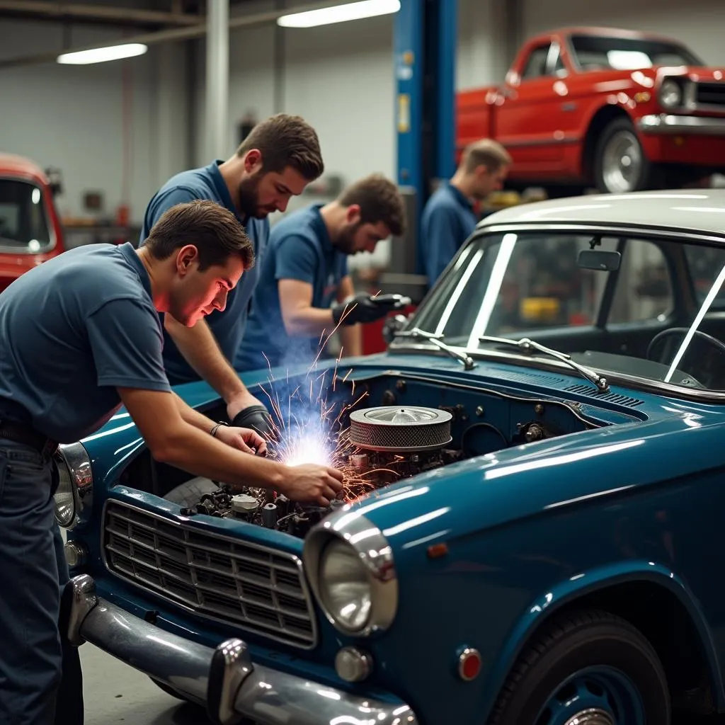 Teamwork in Classic Car Restoration