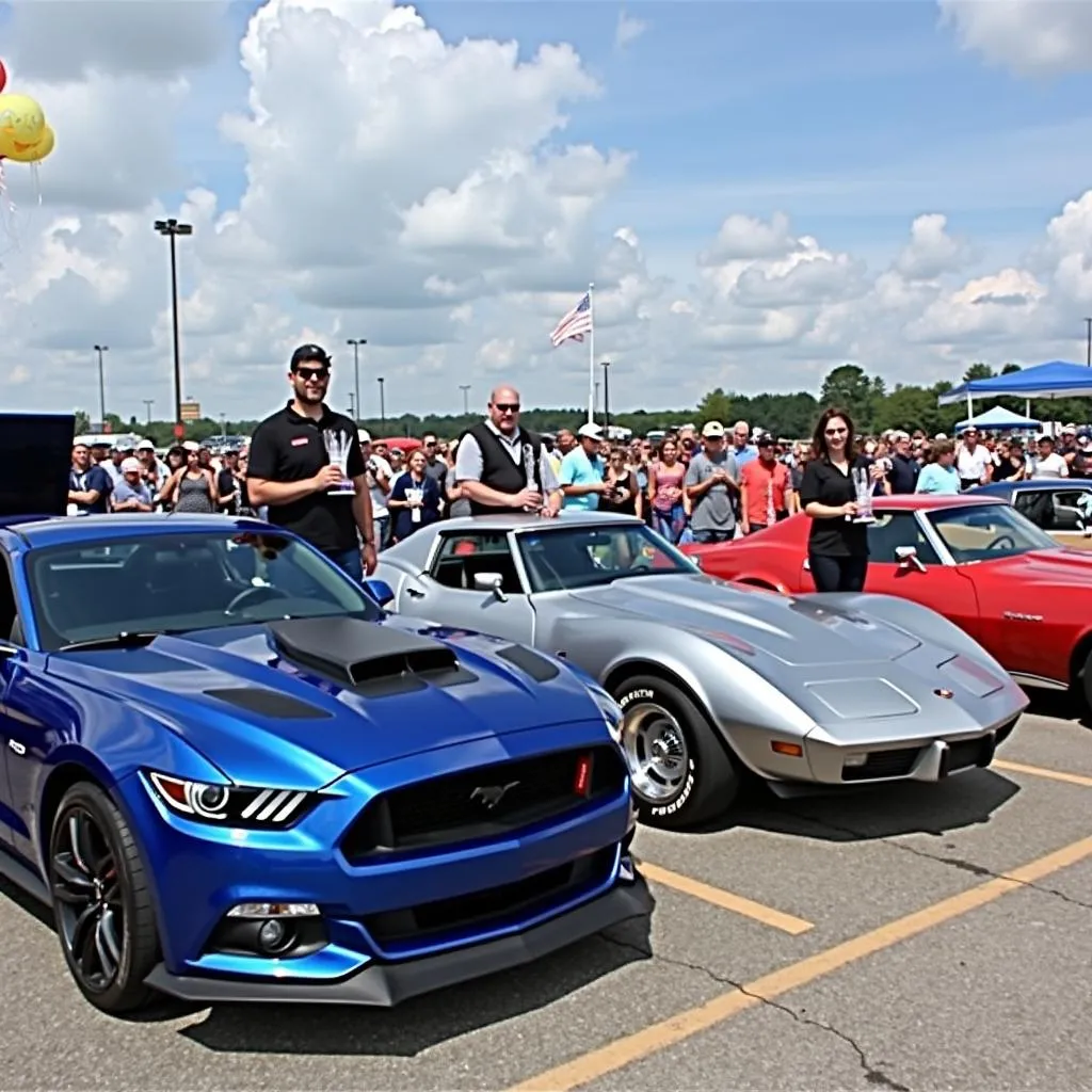 Classic Car Show Winners on Podium