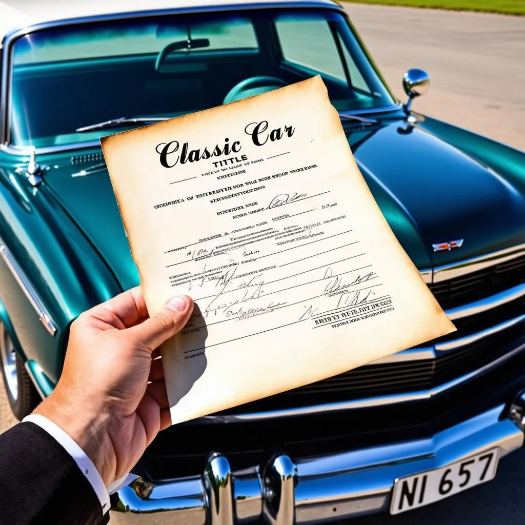 Classic car title document