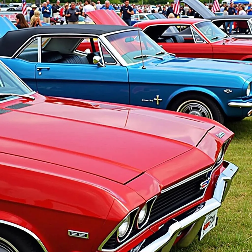 Classic cars on display at the Ottawa Kansas Car Show