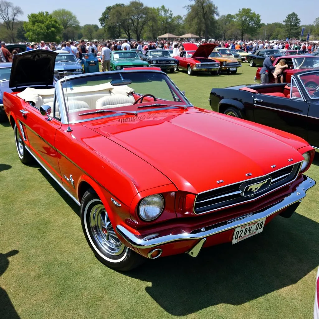 Classic Ford Mustang at a car show