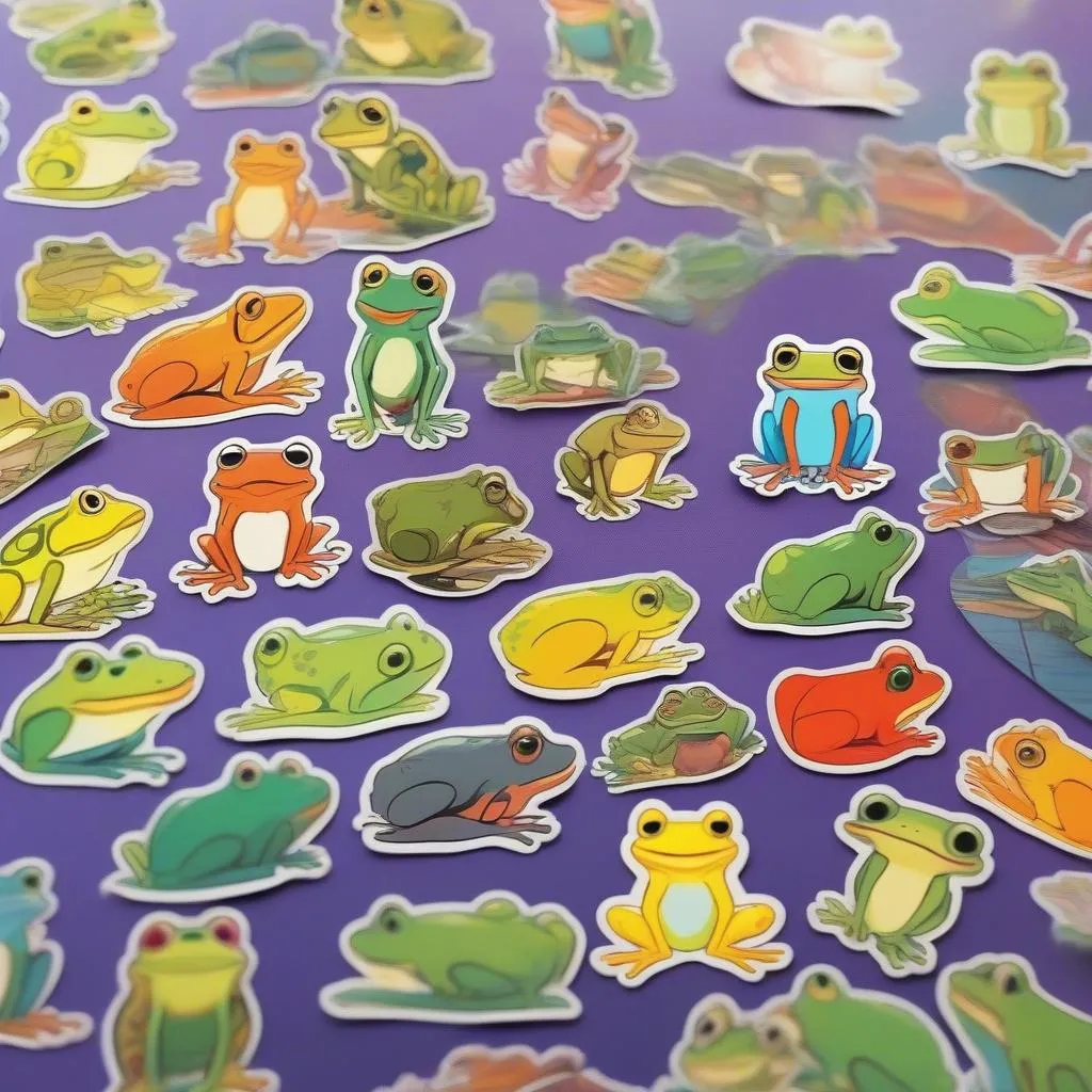 Colorful Frog Stickers