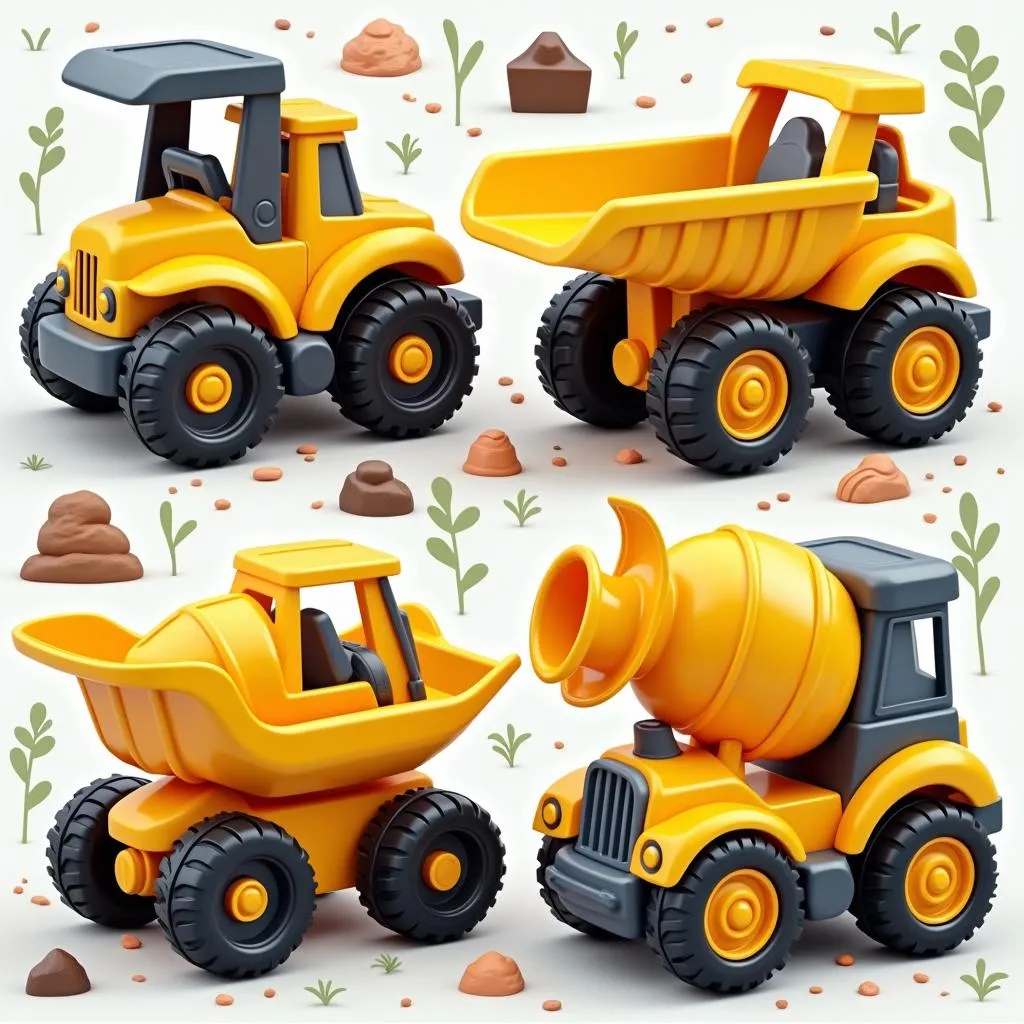 Colorful Construction Cars Toys Set