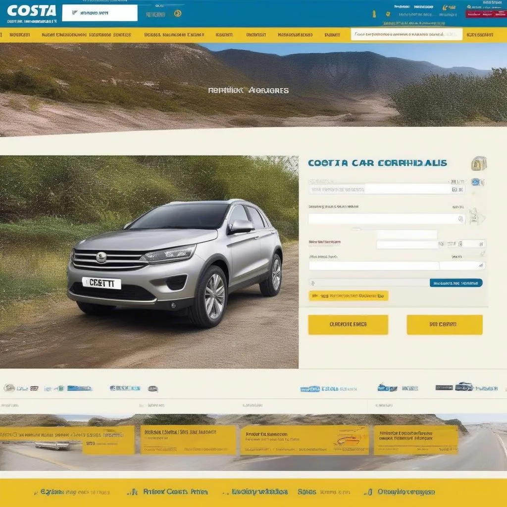 Costa Car Rental website