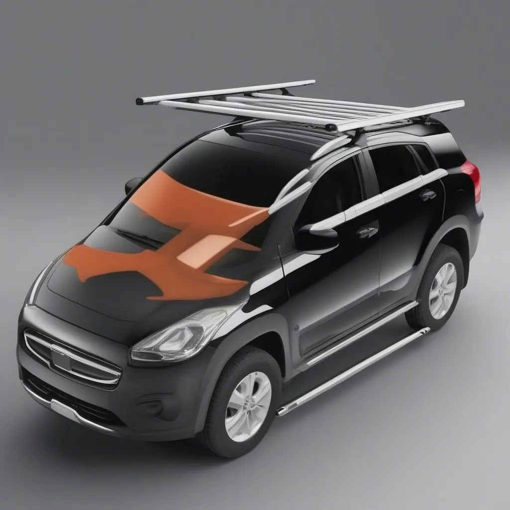 Crossbar roof rack for a car without rails