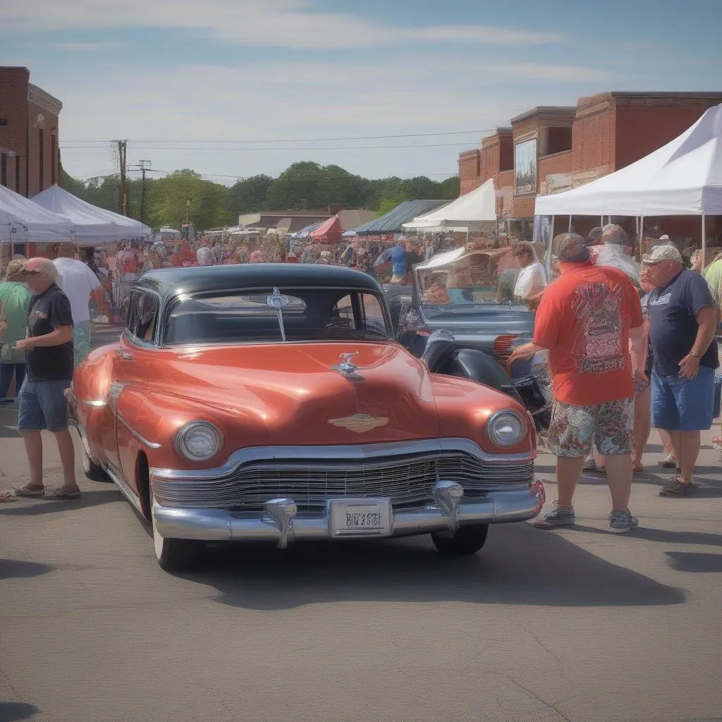 Crowd Enjoying the Depot Town Car Show