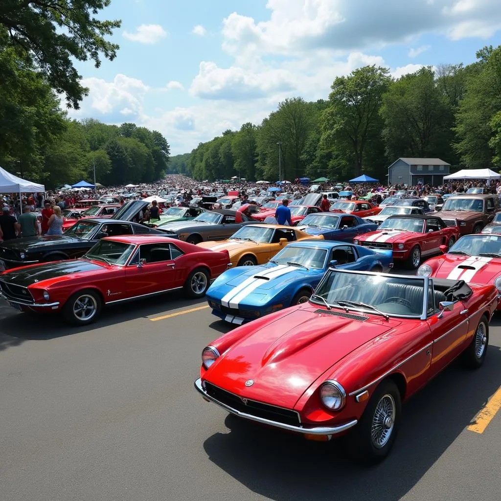 Variety of cars at a Connecticut car show