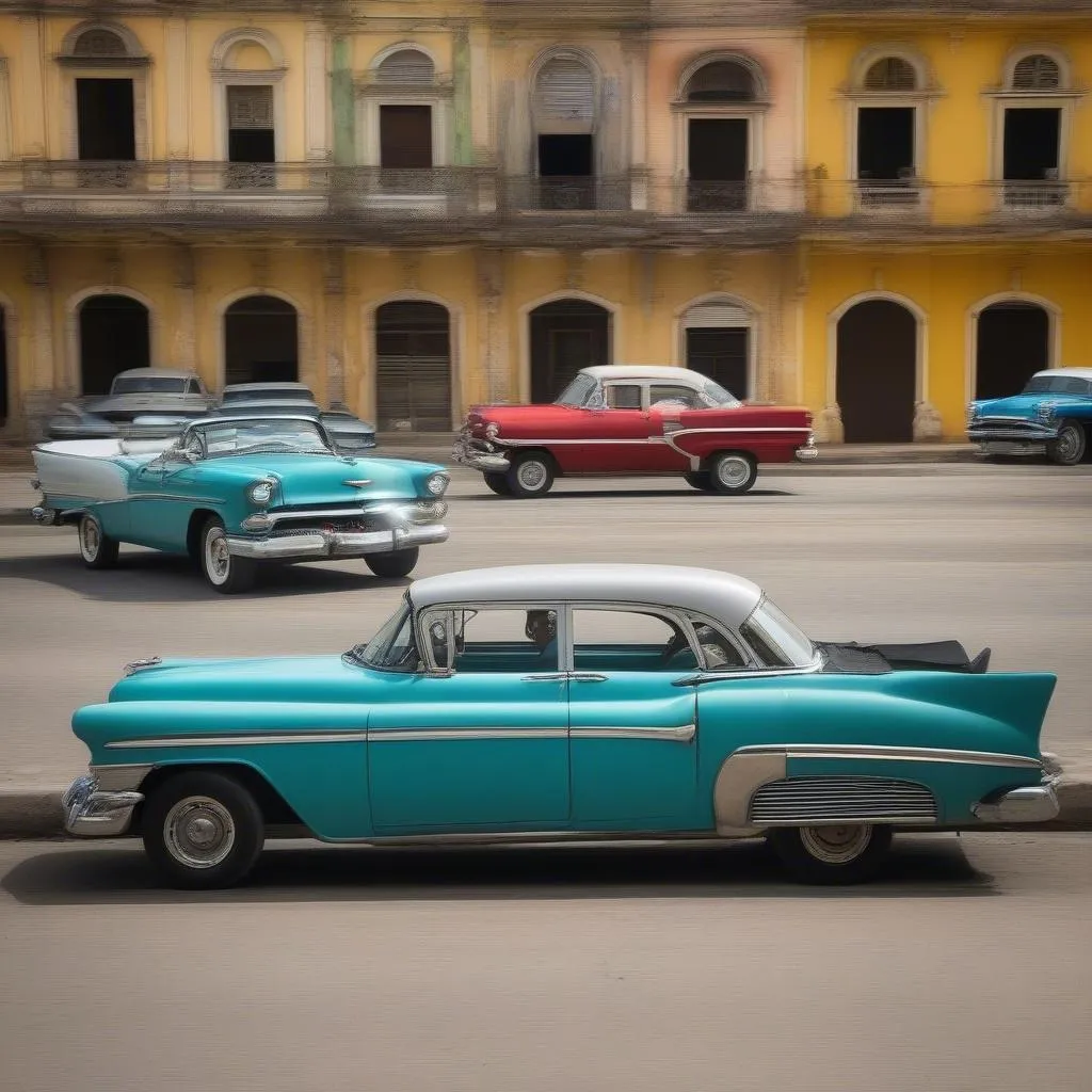 Classic American Vehicles for Rent in Cuba