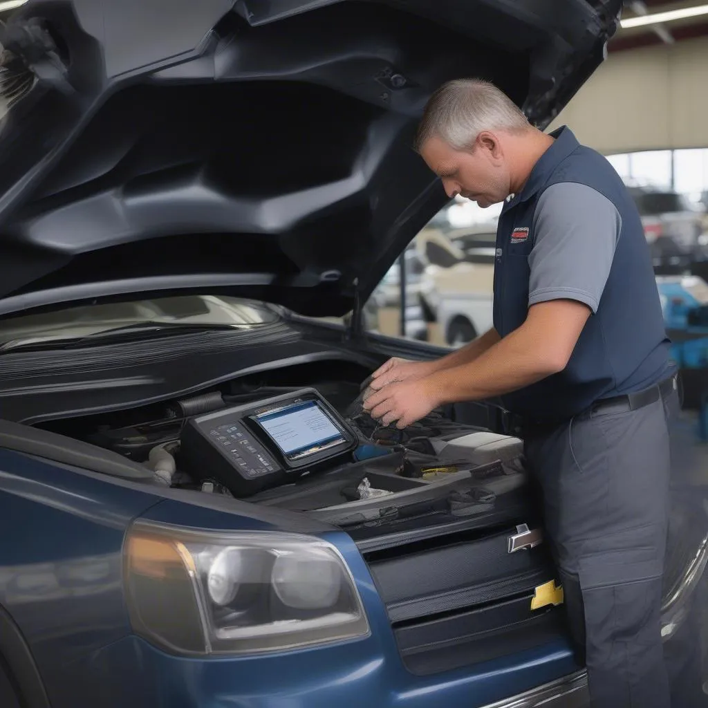 Lenzen Chevrolet Dealer Scanner diagnosing engine misfire