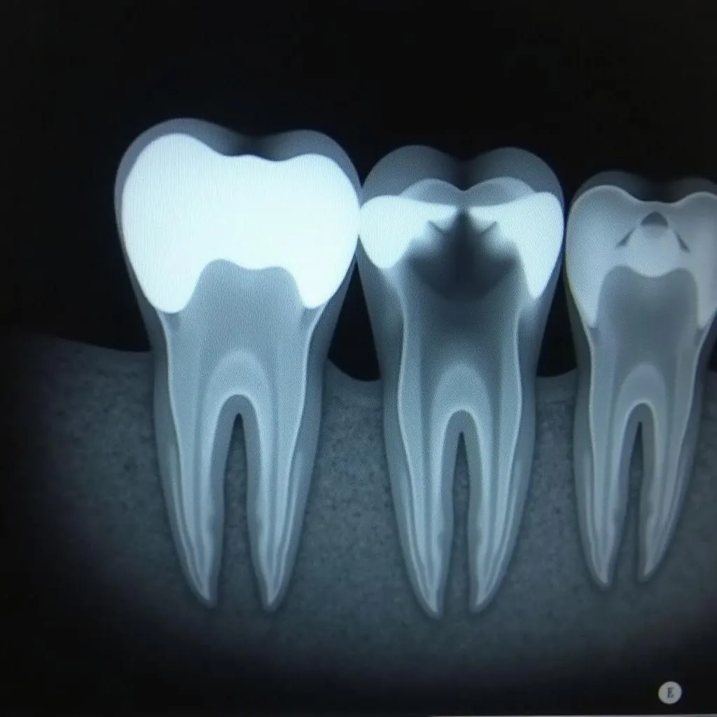 Dental X-Ray Image Highlighting Infection