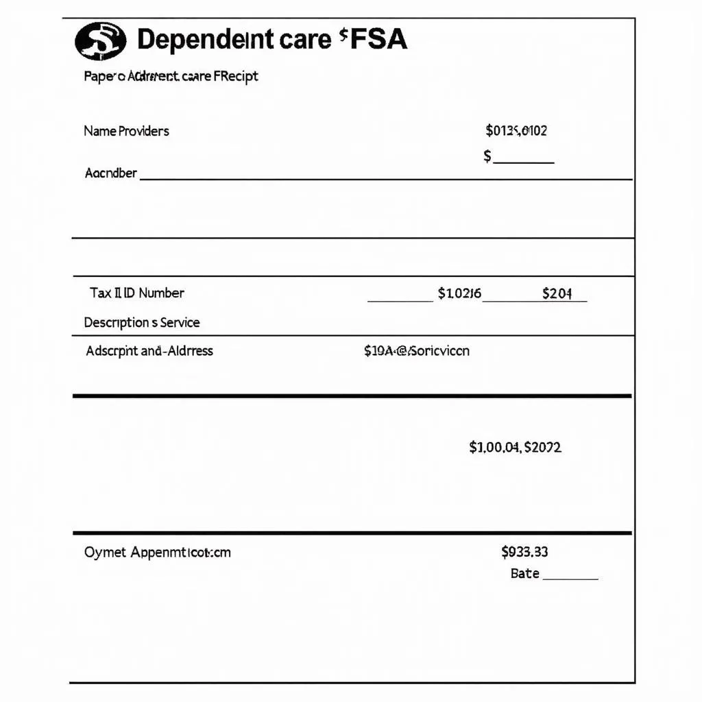 Sample Dependent Care FSA Receipt