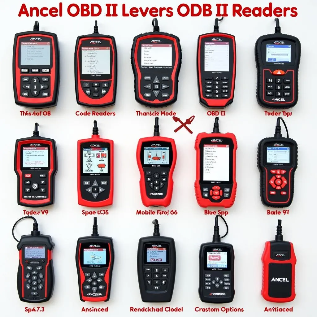 A variety of Ancel OBD II scanners for different needs