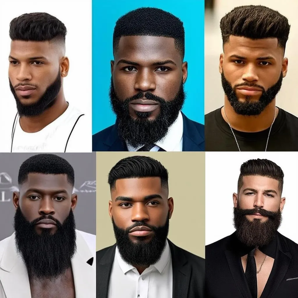 Different beard styles on Black men