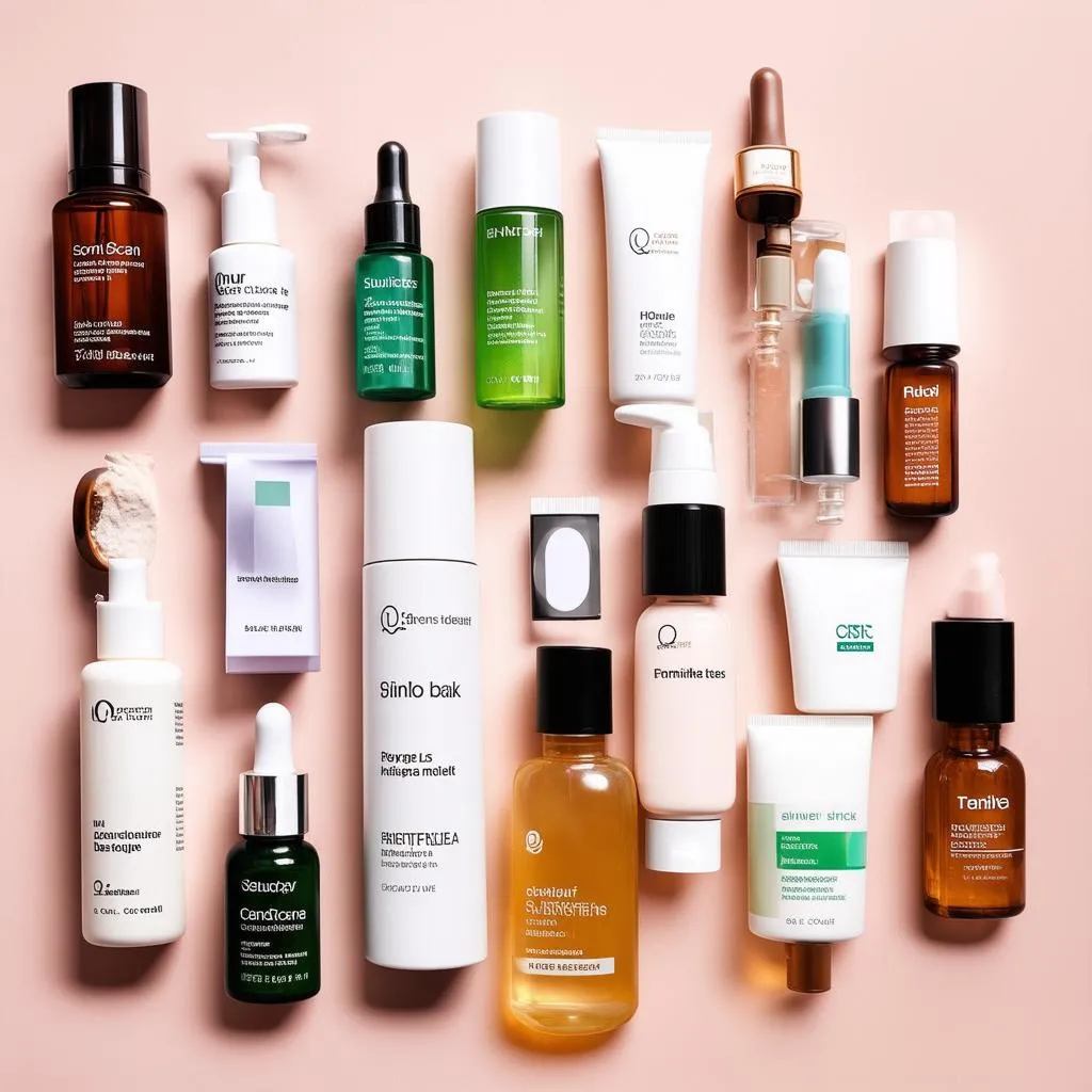 skincare routine products