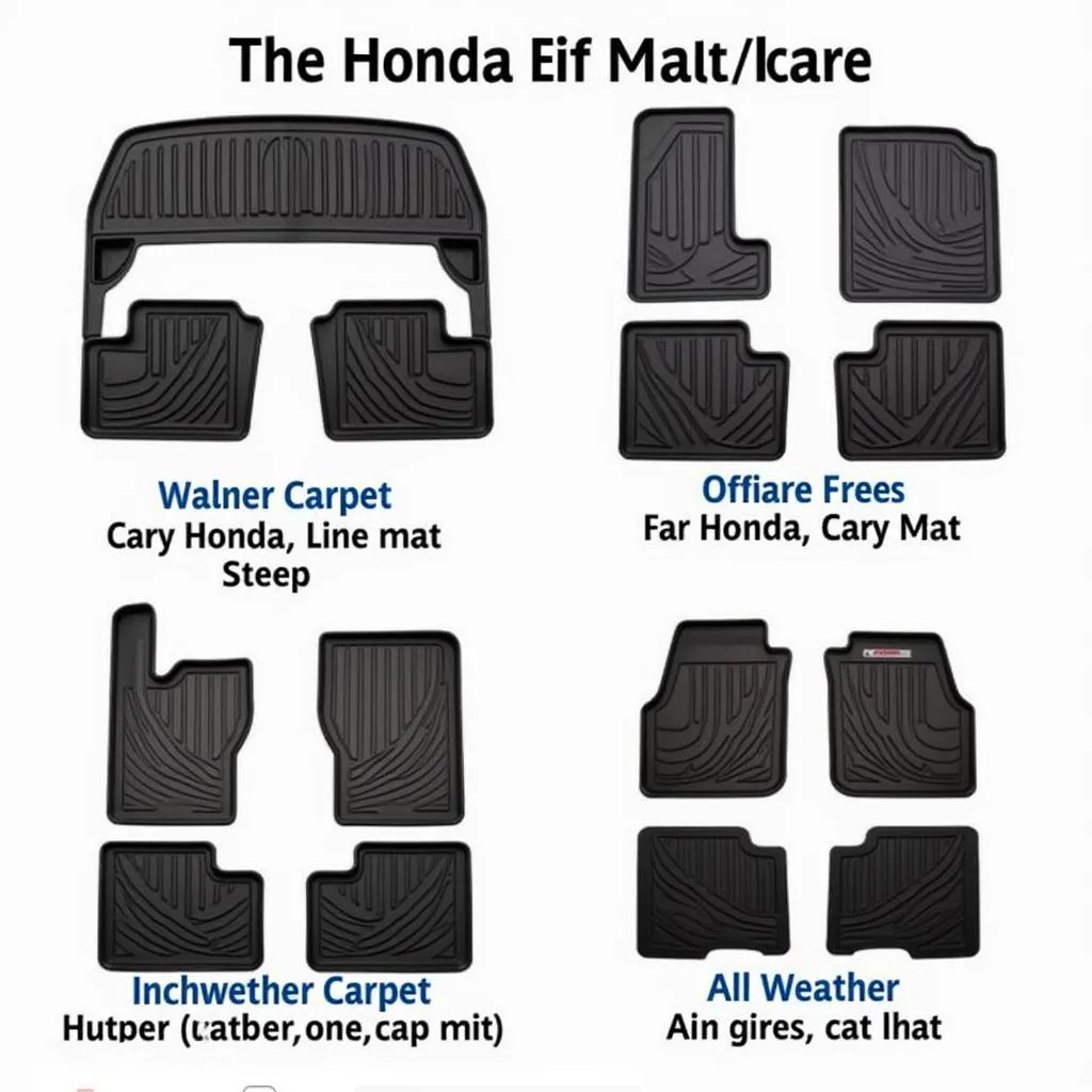 Different types of Honda Fit car mats available