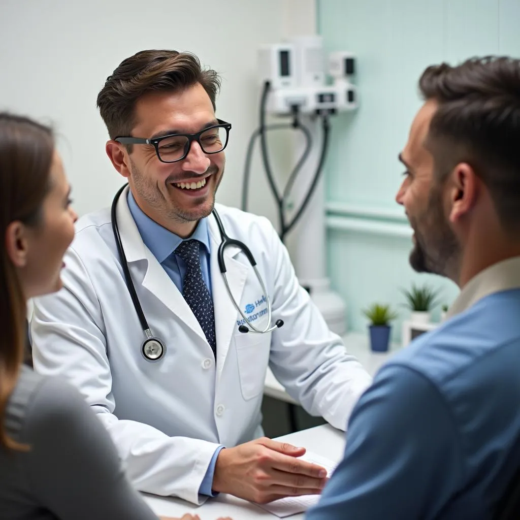 A friendly doctor examines a patient in a Marysville immediate care clinic