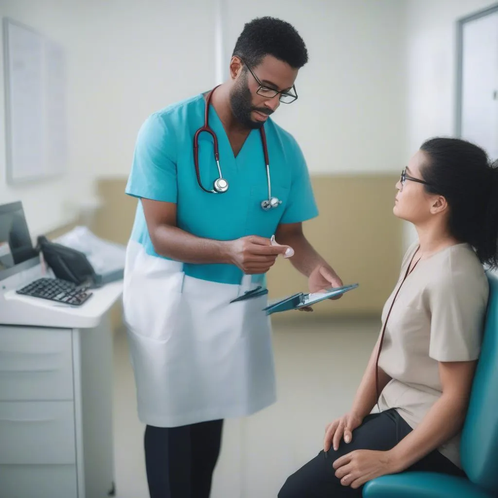 Doctor examining patient