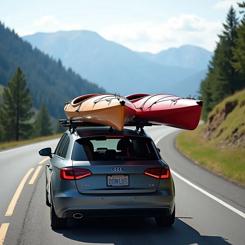 Double Kayak on Car Carrier