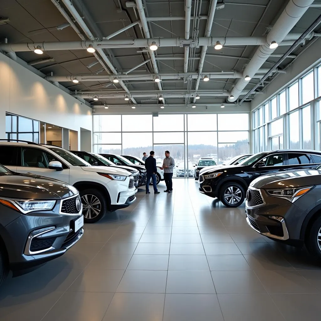 Modern and spacious car dealership showroom in Eagle River