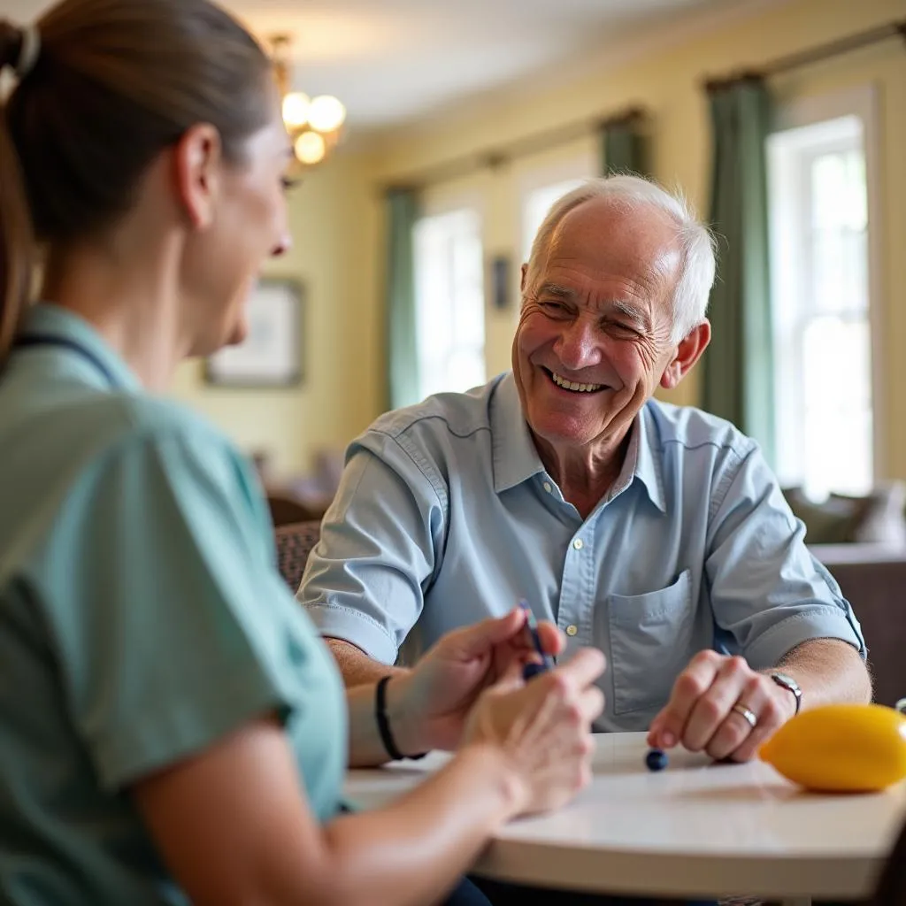 Happy Senior Citizen with Caregiver