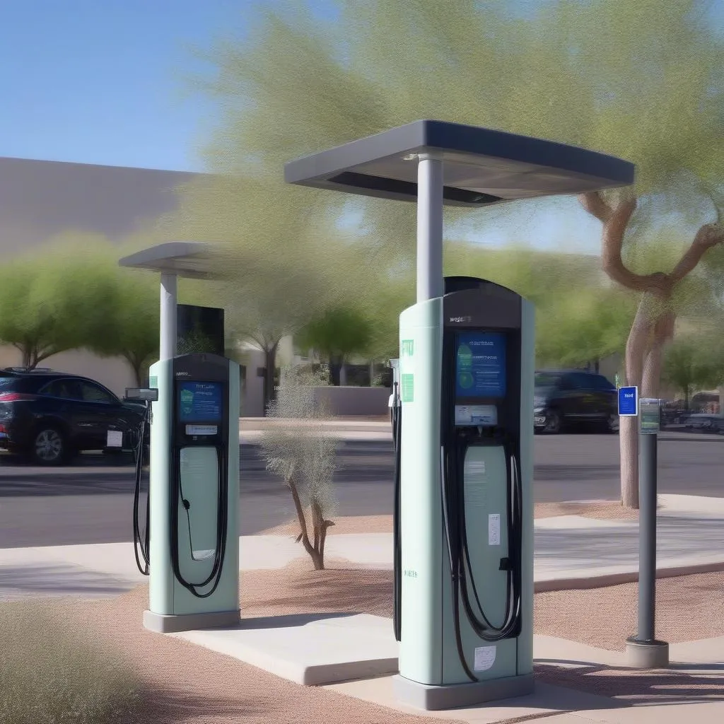 Electric car charging station in Phoenix