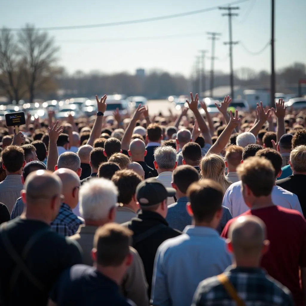 Bidding war at a car auction in Elizabethtown