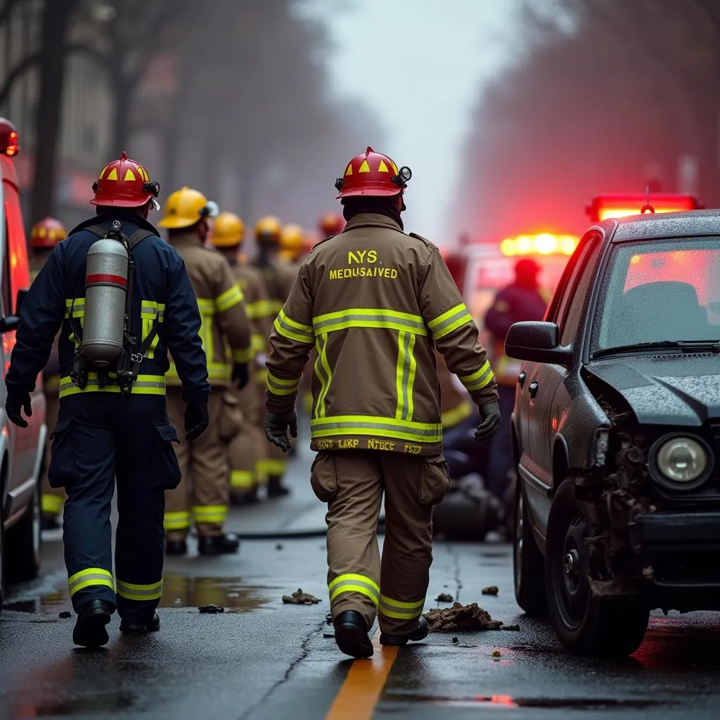 Emergency Medical Personnel Responding to a Car Accident